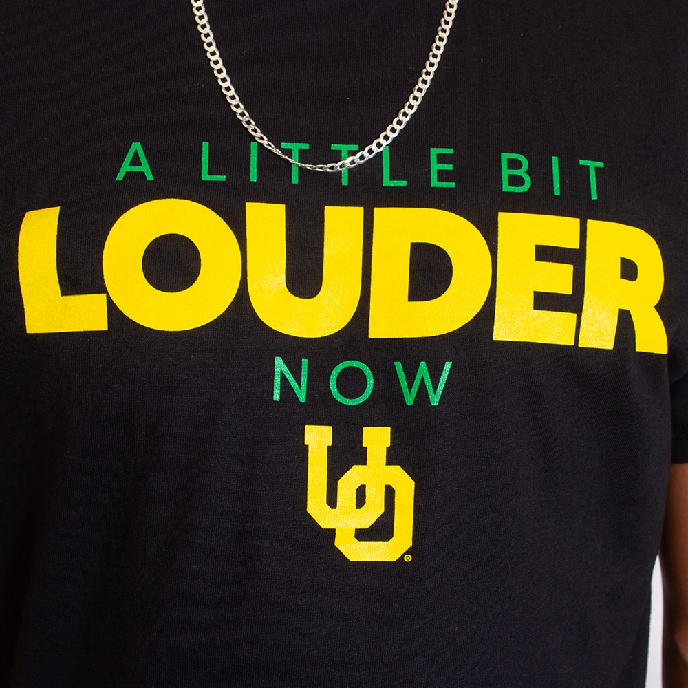 Interlocking UO, McKenzie SewOn, Black, Crew Neck, Cotton, Men, Unisex, Football, A Little Bit Louder Now, T-Shirt, 838061